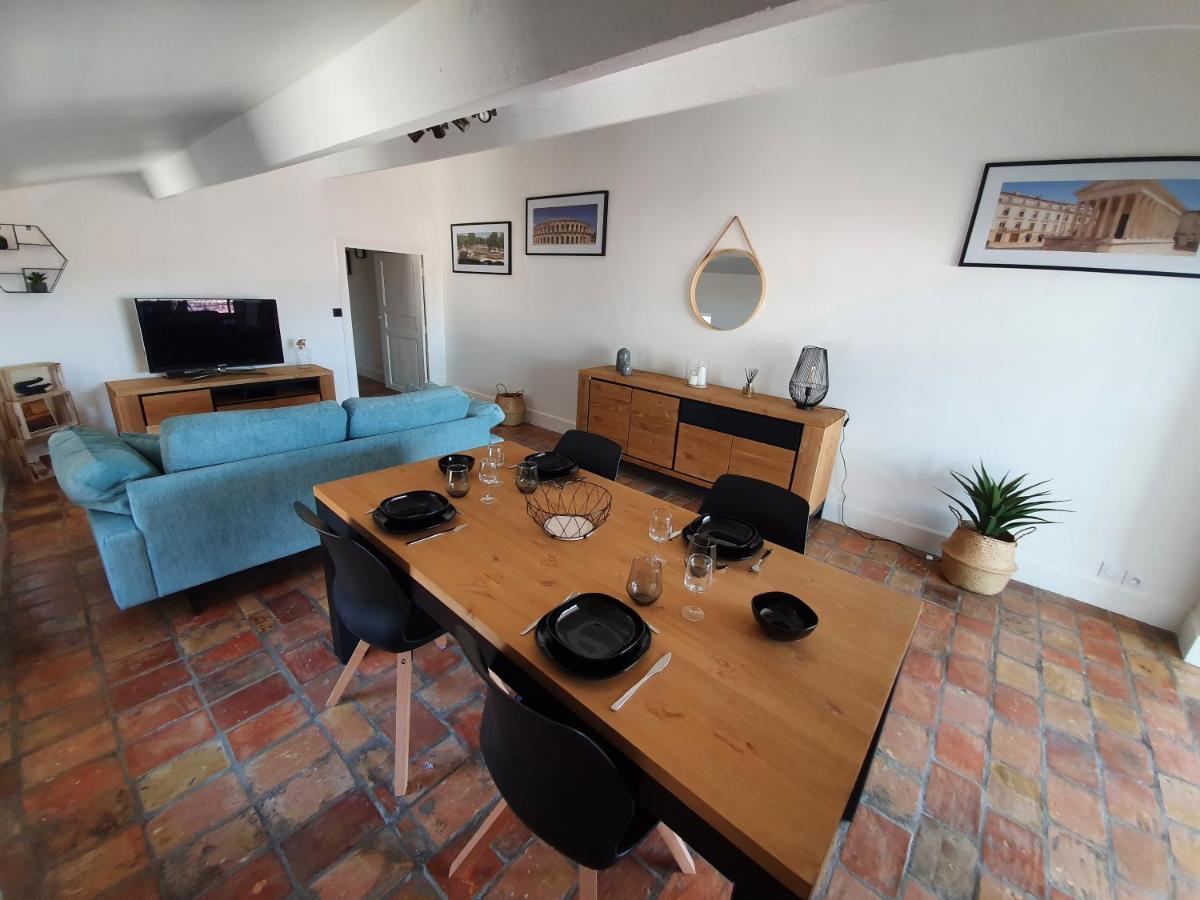 Au Coeur Du Centre Historique - Immeuble Classe - Terrasse - Climatise Nîmes Dış mekan fotoğraf